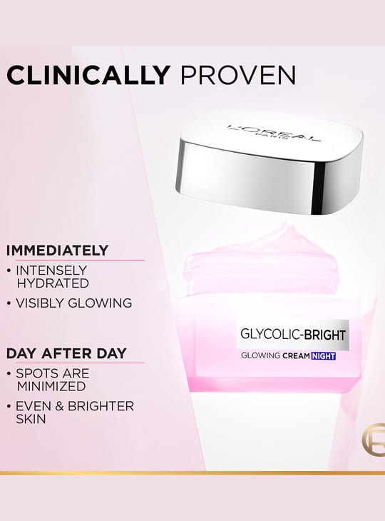 L'OREAL PARIS Glycolic Bright Glowing Night Cream - 15ml
