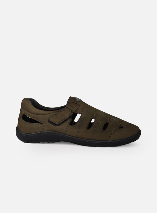 LEE COOPER Men Panelled Slip-On Leather Sandals