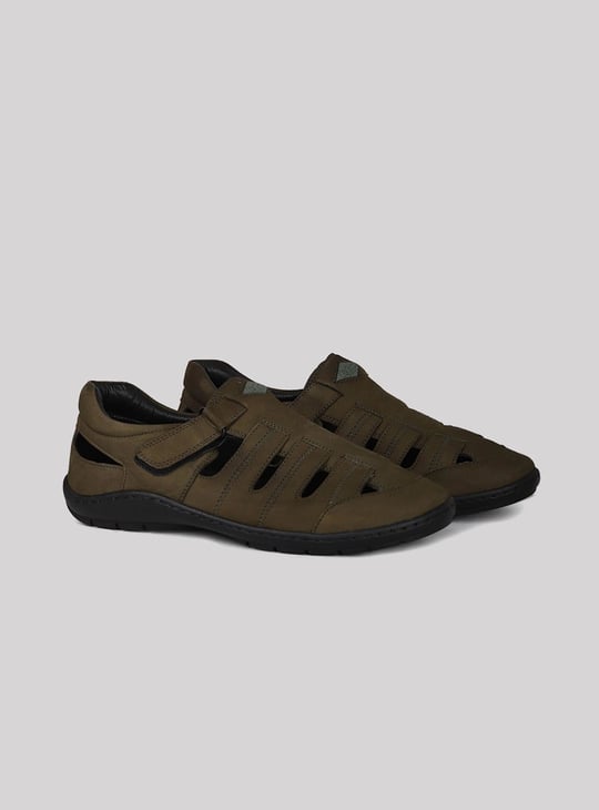 LEE COOPER Men Panelled Slip-On Leather Sandals