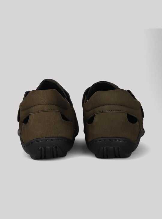 LEE COOPER Men Panelled Slip-On Leather Sandals