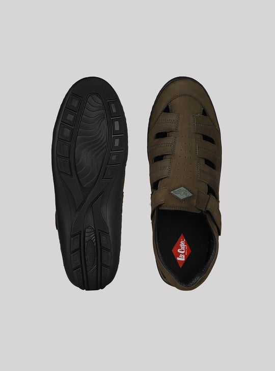LEE COOPER Men Panelled Slip-On Leather Sandals