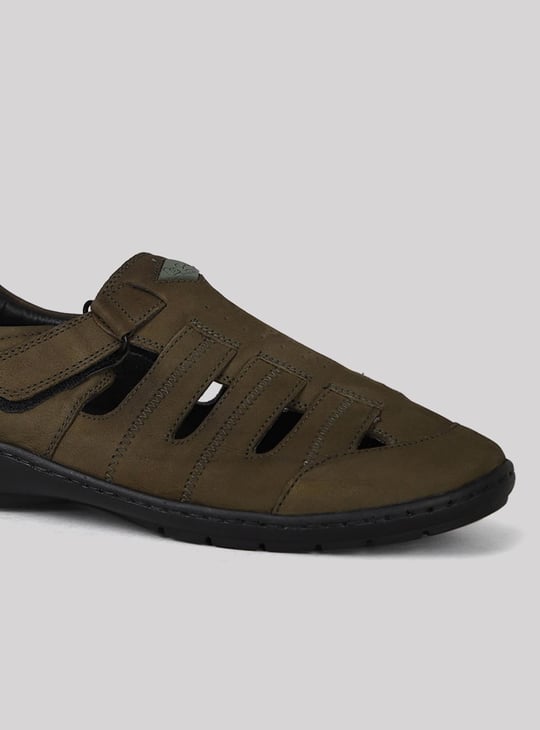 LEE COOPER Men Panelled Slip-On Leather Sandals