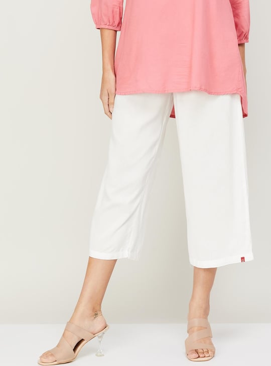 BIBA Women Solid Cropped Palazzos