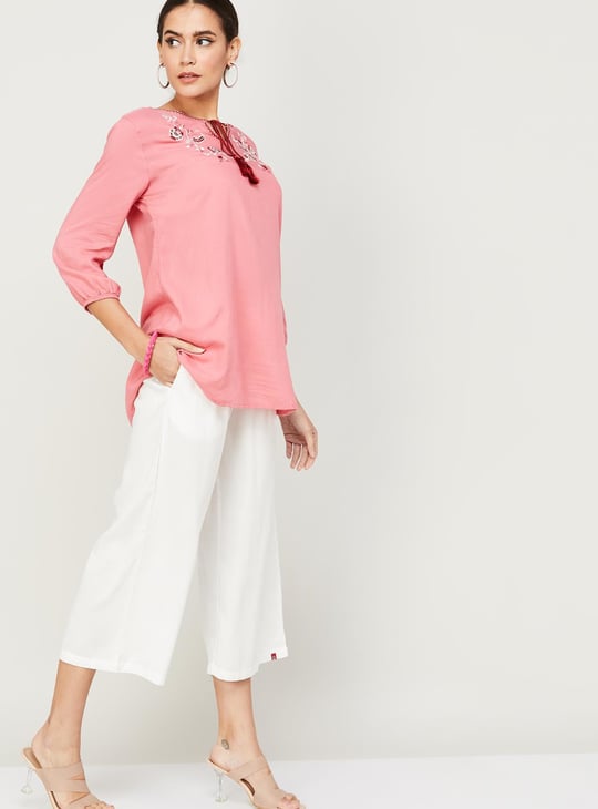 BIBA Women Solid Cropped Palazzos