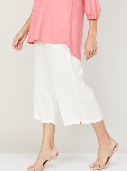 BIBA Women Solid Cropped Palazzos