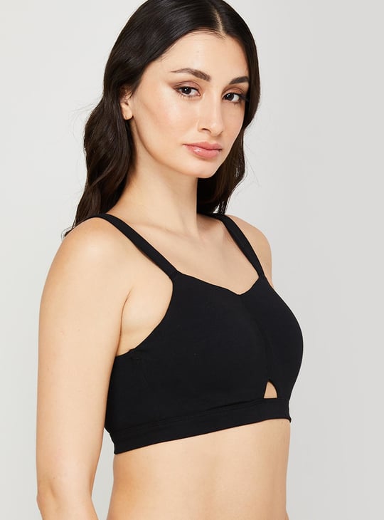ENAMOR Solid Padded Non-Wired Full Coverage Sports Bra
