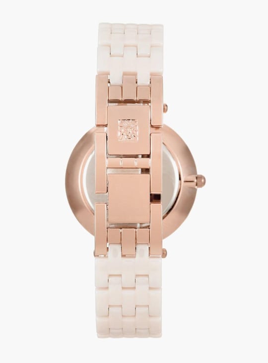 ANNE KLEIN Women Embellished Analog Watch with Metal Strap - NEAK2130RGLP