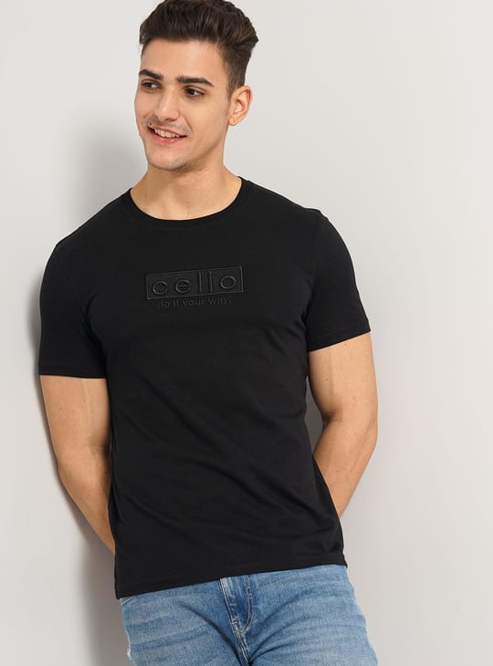 CELIO Men Brand Embroidered T-shirt