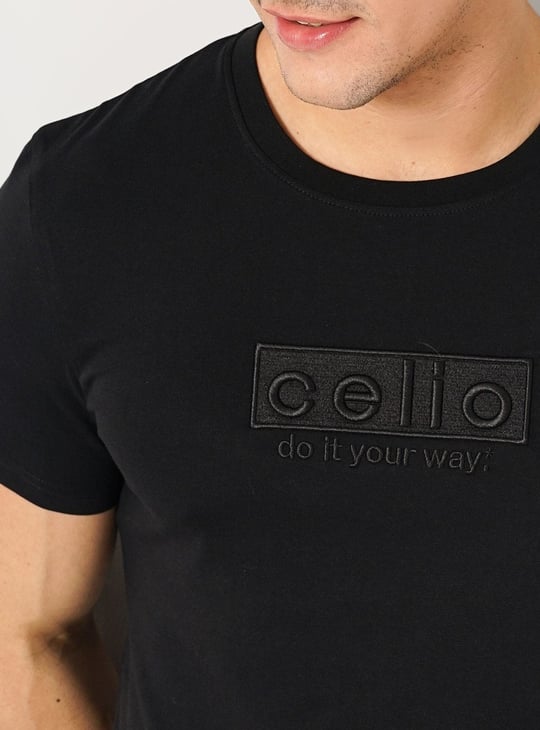 CELIO Men Brand Embroidered T-shirt