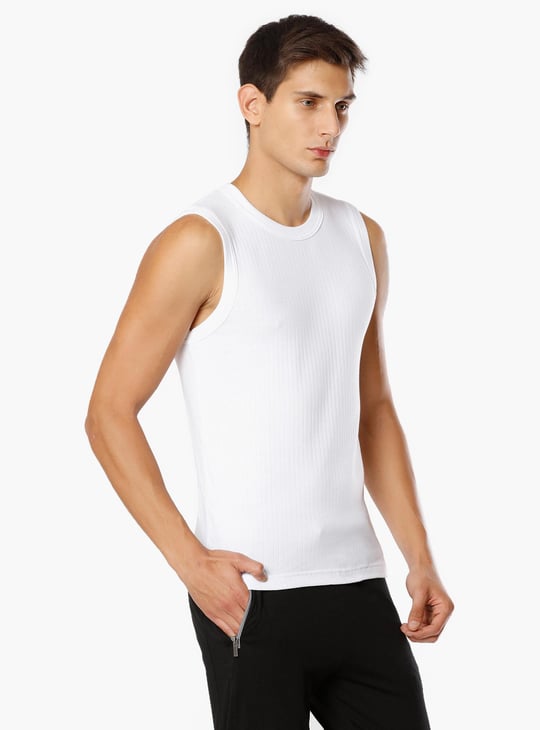 JOCKEY Solid Sleeveless T-Shirt White