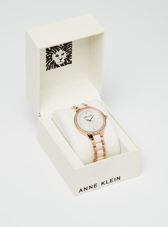 ANNE KLEIN Women Embellished Two Toned Analog Watch AK1418RGLP