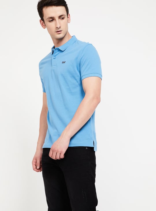 LEVI'S Solid Slim Fit Polo T-shirt Blue