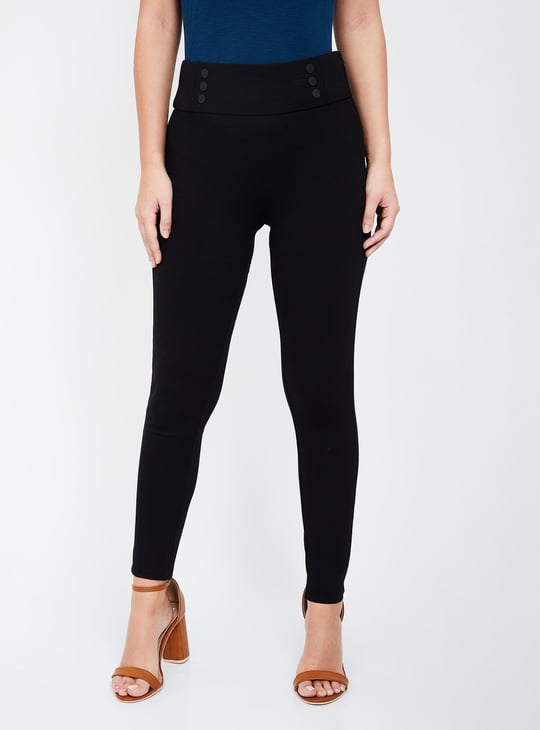 Womens Treggings Ankle Length Treggings KRAUS Solid Ankle-Length