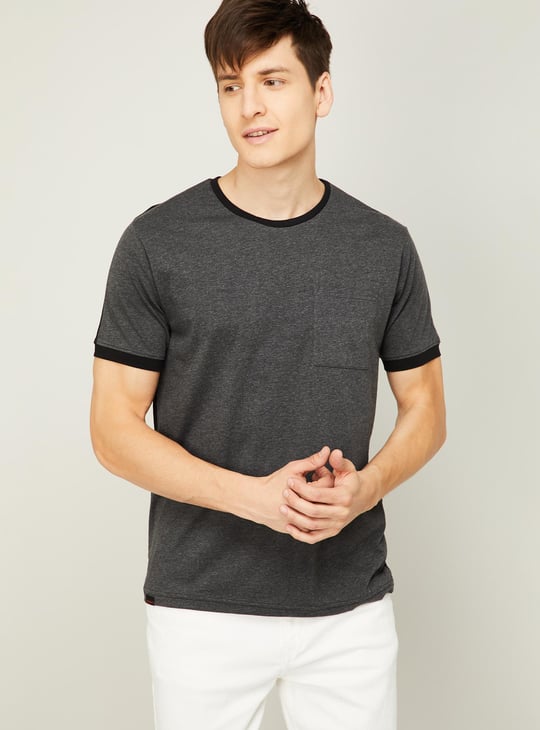 FAME FOREVER Men Solid Round Neck T-shirt