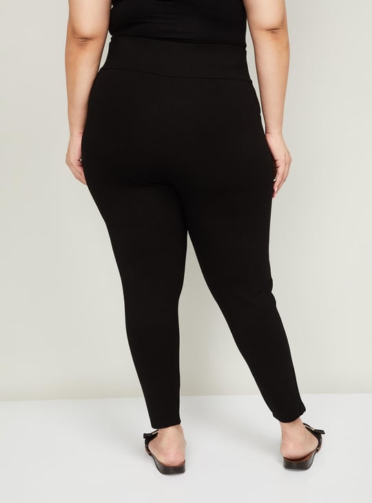 Plus size black treggings best sale