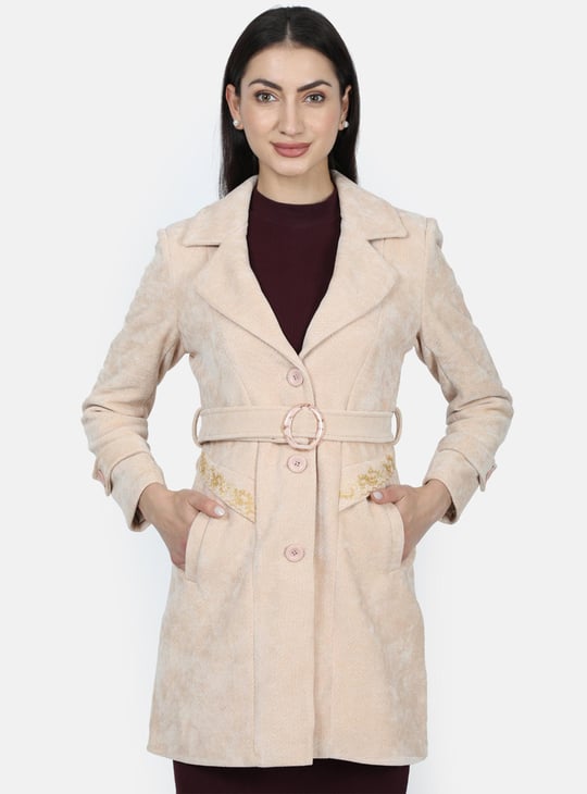 Monte Carlo Beige Wool Coat Womens MONTE CARLO Women Solid Trench