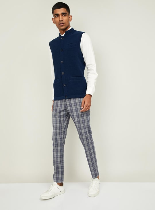 COLORPLUS Men Solid Sleeveless Jacket