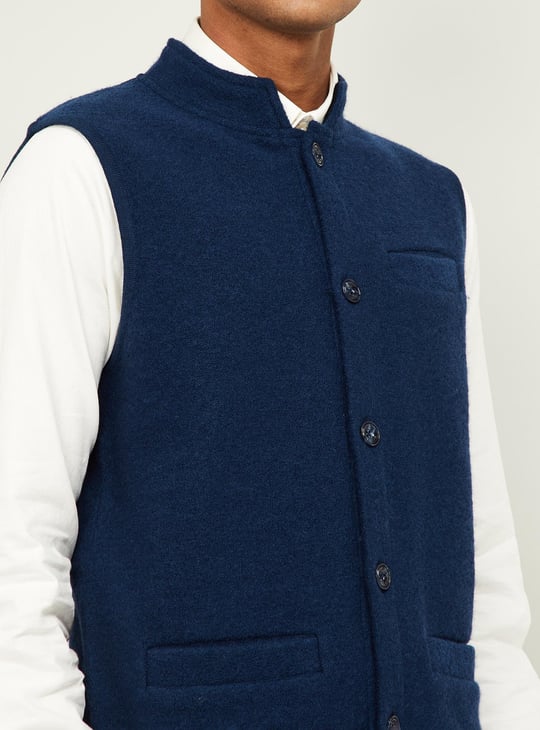 COLORPLUS Men Solid Sleeveless Jacket