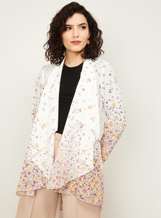 CODE Women Printed Open Front Shrug - Main Image