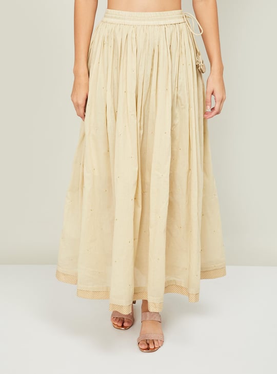 Beige ethnic skirt best sale