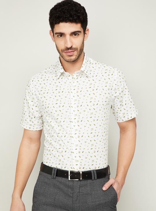 slim fit dress slacks Performance All Way Stretch Arrow Print Shirt