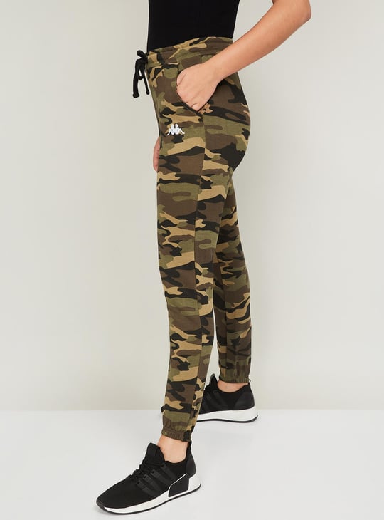 KAPPA Women Camouflage Print Joggers Green