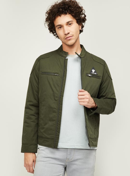 SPYKAR Men Solid Casual Jacket Green
