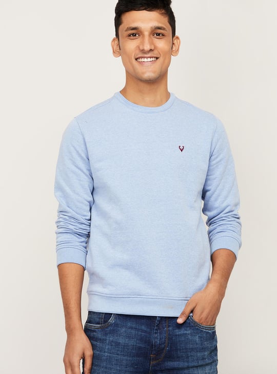 ALLEN SOLLY Men Solid Sweatshirt Blue
