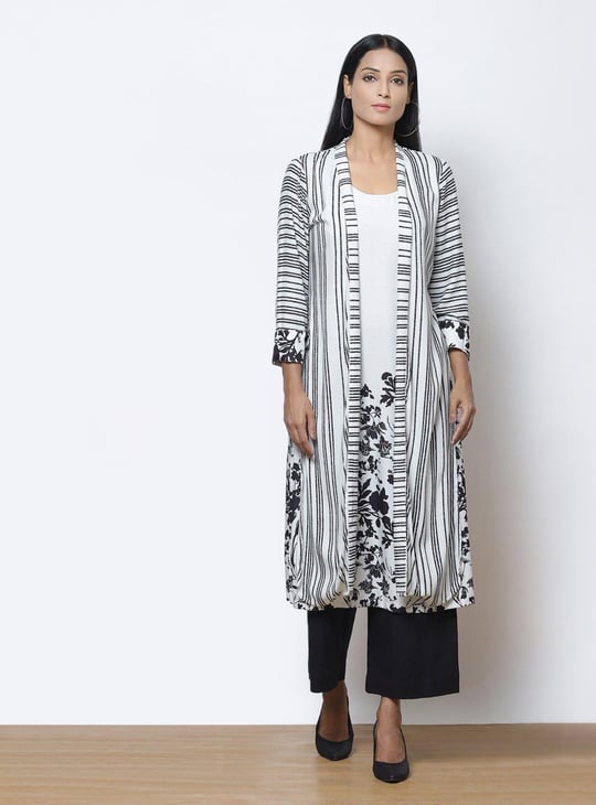 BIBA Women Printed Kurta with Jacket