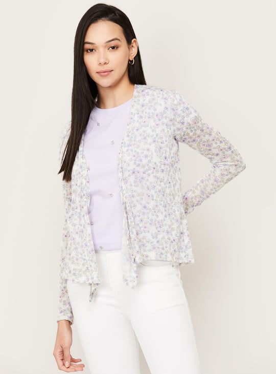 CODE Women Printed Regular Fit Front-Open Shrug