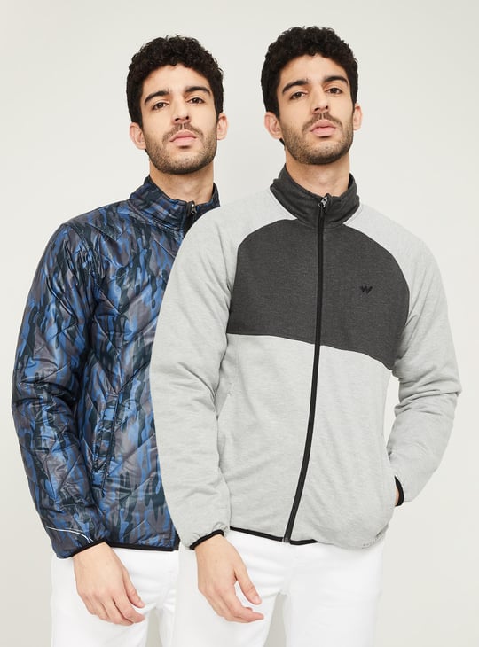WILDCRAFT Men Colourblock Full Sleeves Reversible Jacket Grey