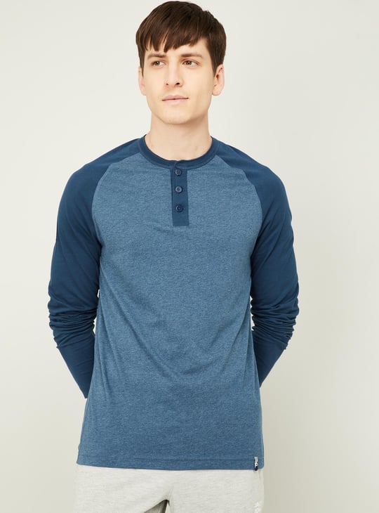 JOCKEY Men Coluorblocked Full Sleeves Lounge T shirt