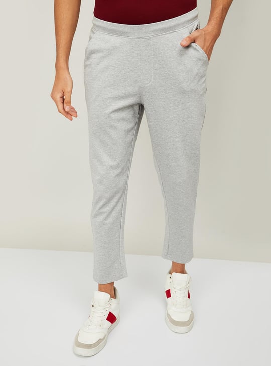 ALLEN SOLLY Men Solid Elastic Track Pants