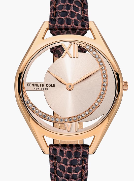 KENNETH COLE Women Textured Leather Strap Analog Watch