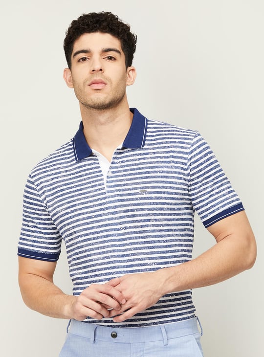 VAN HEUSEN Men Striped Polo T-shirt