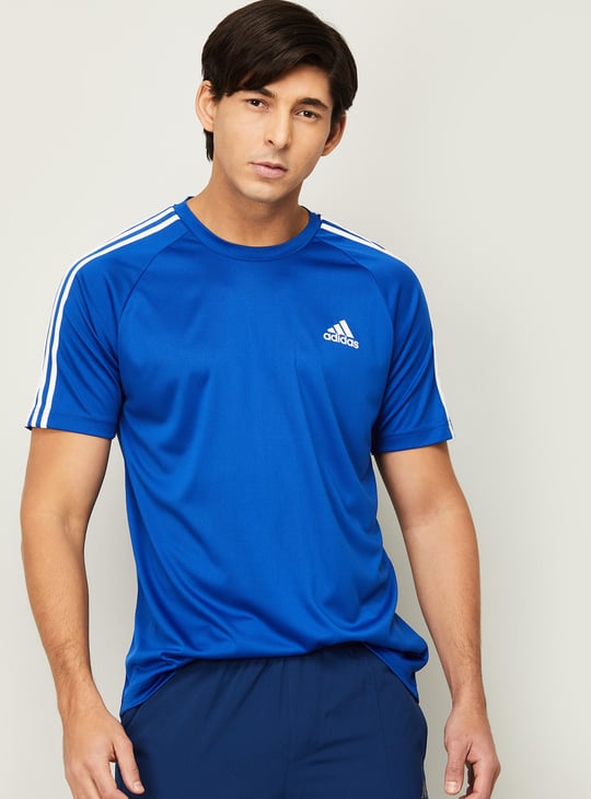 ADIDAS Men Striped Crew Neck T-shirt