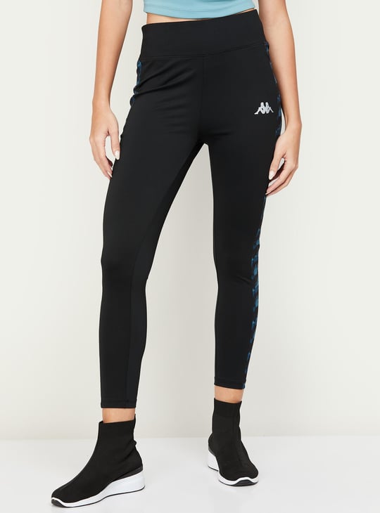 KAPPA Women Solid Elasticated Leggings with Side Tape Detailing