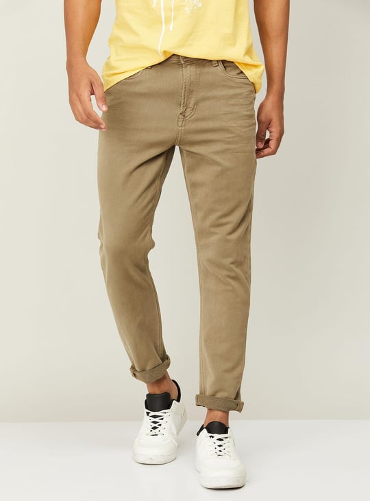 FORCA Men Solid Carrot Fit Jeans