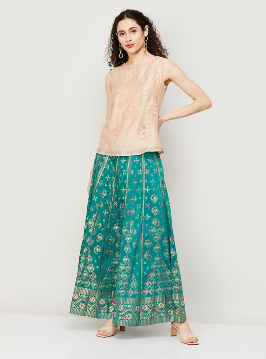 GLOBAL DESI Women Ethnic Printed A Line Skirt