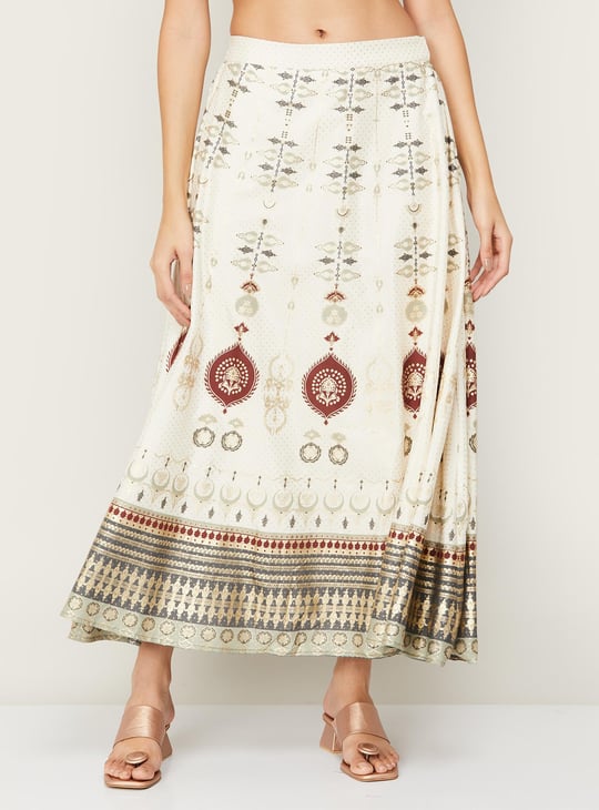 Beige ethnic skirt hotsell