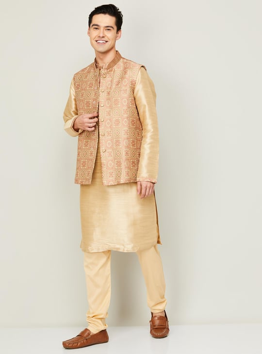 Manyavar kurta with nehru jacket hotsell