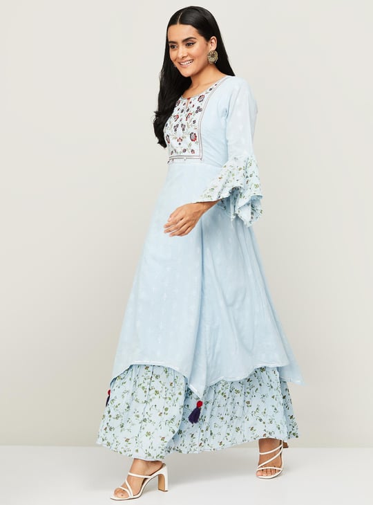 NEERUS Women Printed Layered Ethnic Dress