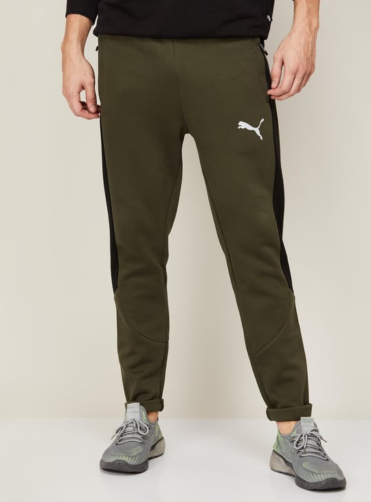 PUMA Men Tape Detail Full-Length Sports Track Pants