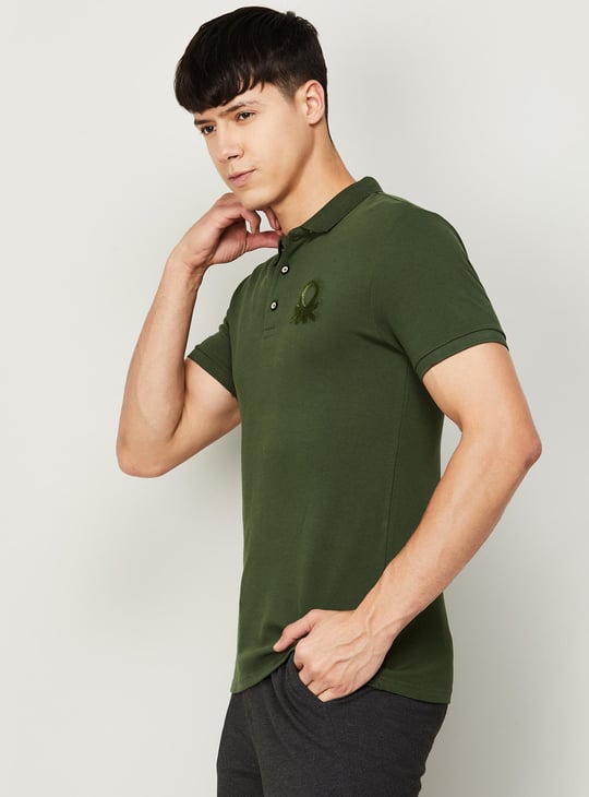 UNITED COLORS OF BENETTON Men Solid Half Sleeves Regular Fit Polo