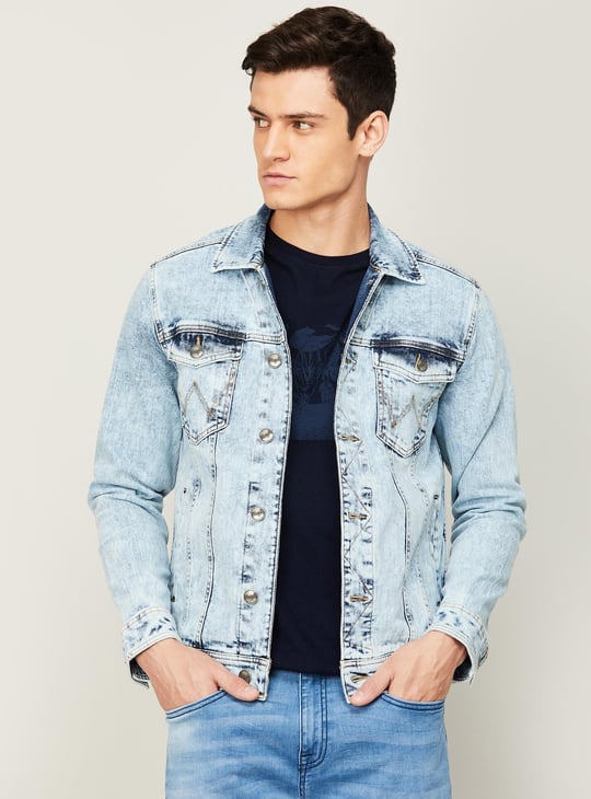 WRANGLER Men Stonewashed Long Sleeves Denim Jacket