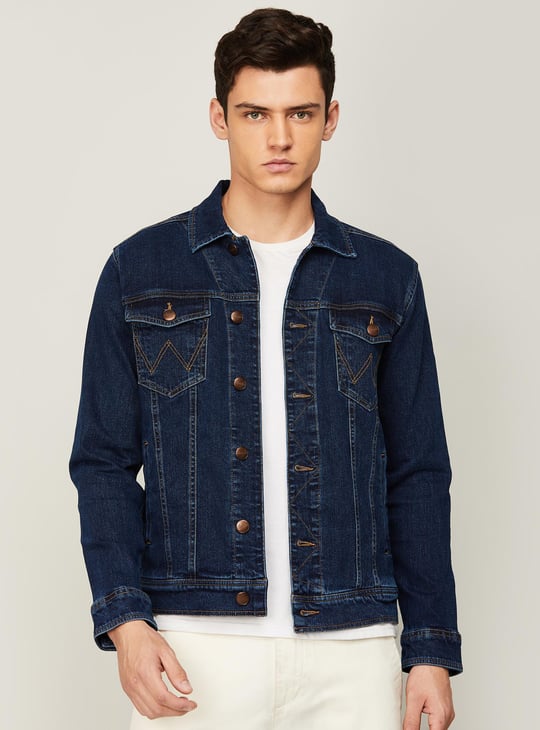 WRANGLER Men Solid Full Sleeve Denim Jacket