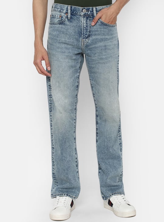 AMERICAN EAGLE Men Stonewashed Bootcut Jeans Blue