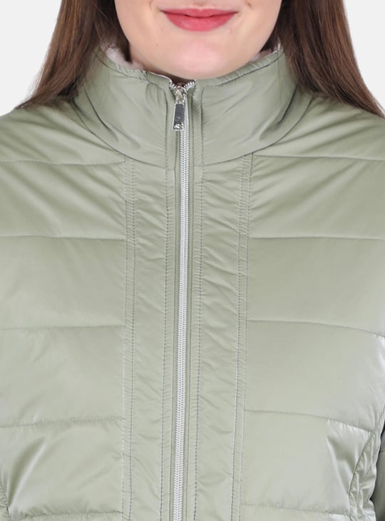 Via Spiga Stand Collar Quilted Cozy Zip Up Women's Jacket popular Green Size: Small NWOT