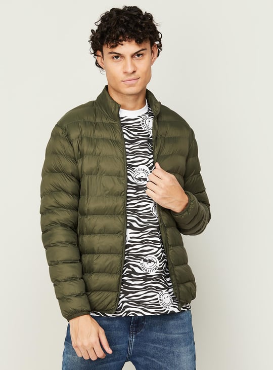 PEPE JEANS Men Solid Quilted Jacket With Zip Closure