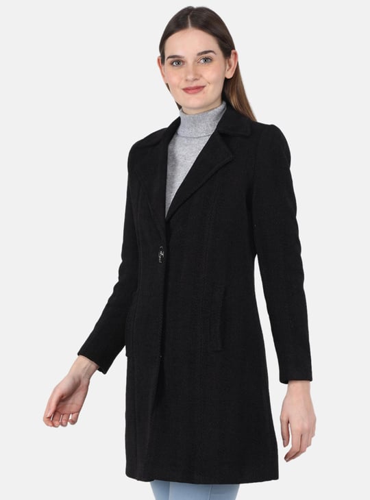 MONTE CARLO Women Solid Coat Black